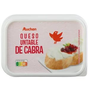 AUCHAN Crema de queso de cabra para untar 200 g. Producto Alcampo