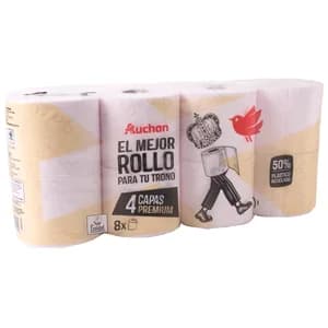 PRODUCTO ALCAMPO Papel higiénico con cuatro capas premium y certificado Ecolabel 8 uds.