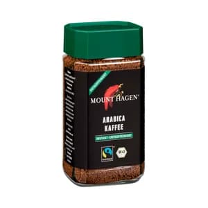 MOUNT HAGEN Café descafeinado soluble, arábico y ecológica 100 g.