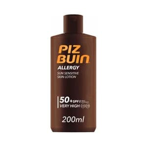 PIZ BUIN Allergy Protector solar en loción con FPS 50+ ( muy alto), especial pieles sensibles al sol 200 ml.