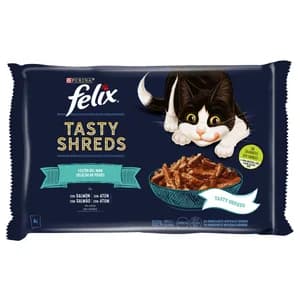 PURINA Felix Alimentación para gatos húmeda en bolsitas de pescado 4x80 g.
