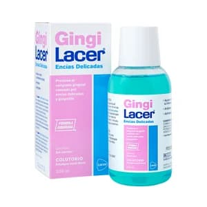 GINGI LACER Enjuague bucal diario con flúor y sin alcohol, para encías delicadas 200 ml.