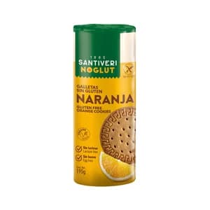 NOGLUT Galletas sabor naranja sin lactosa y sin gluten (controlado por FACE) NOGLUT de SANTIVERI 195 g.