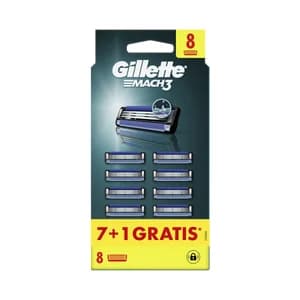 GILLETTE Mach 3 Recambio para maquinillas de afeitar para hombre 8 uds.