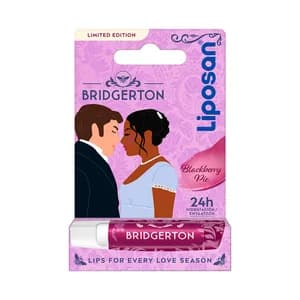 LIPOSAN Bridgerton Bálsamo (protector) labial hidratante hasta 24 horas con aroma a mora y toque ligero de brillo burdeos.