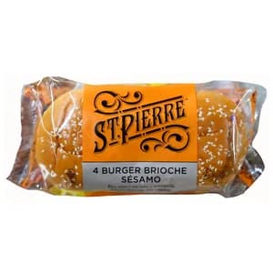 ST. PIERRE Pan de hamburguesa brioche sésamo 4 uds 250 g.
