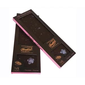 MAYKHEL Chocolate 76 % con caramelo de violeta 100 gr.