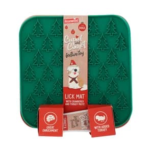 CUPID&COMET Alfombrilla comedero de navidad con tubo de pasta de pavo y arándano para mascotas