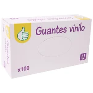 AUCHAN ECONOMICO Guantes de vinilo t/u 100uds