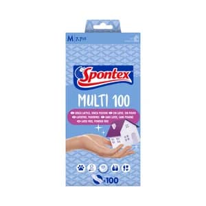 SPONTEX Guantes hipoalergénicos, sin látex talla mediana 7-7 1/2 SPONTEX MULTI 100 100 uds.