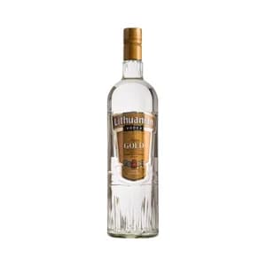 LITHUANIAN Gold Vodka lituano con tripe destilación y filtrado cuatro veces Botella de 100 cl.