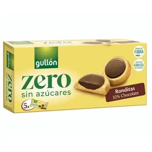 GULLÓN Zero Galleta recubierta de chocolate negro sin azúcares 186 g.