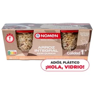 NOMEN Arroz integral con quinoa, vasito para microondas 2 uds x 140 g.