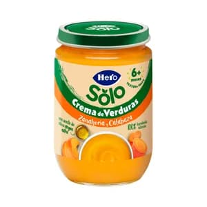 HERO Solo Tarrito de crema de verduras (zanahoria y calabaza), a partir de 6 meses 190 g.
