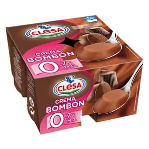 CLESA Crema de chocolate bombón, con solo 0.7% materia grasa CLESA 4 x 125 g.