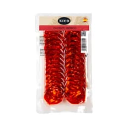 NICO Chorizo ibérico cortado en finas lonchas NICO 100 g.