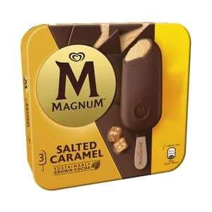 MAGNUM de Frigo Helado de caramelo salado recubieto de chocolate con leche 3 x 100 ml.