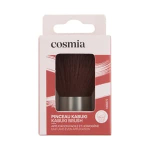 COSMIA Brocha Kabuki con mango de alumino y pelo sintético de nailon .
