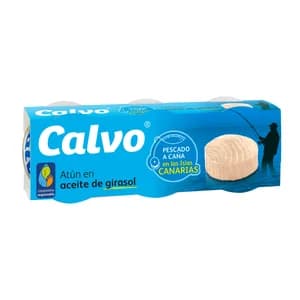 CALVO Atún en aceite de girasol 3 uds. x 80 g.