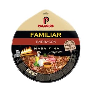 PALACIOS Pizza familiar de masa fina y crujiente a la barbacoa PALACIOS 580 g.