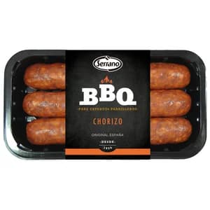 Bandeja con chorizos especiales para barbacoa SERRANO 400 g.