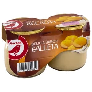 AUCHAN Postre lácteo con sabor a galletas 2 x 135 g. Producto Alcampo