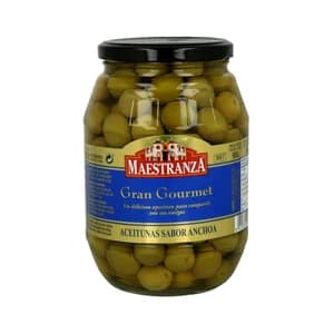 MAESTRANZA Aceitunas verdes con sabor anchoas MAESTRANZA 600 g.