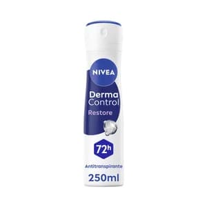 NIVEA Derma control restore Desodorante en spray para mujer, antitranspirante 72 horas 250 ml.