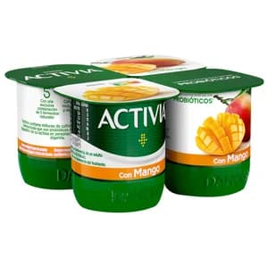 ACTIVIA Bífidus con trocitos jugosos de mango de Danone 4 x 120 g.