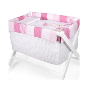 Minicuna de tijera de haya, rosa, PISPAS.