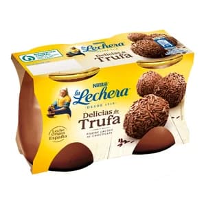 LA LECHERA Postre lácteo (delicias) de trufa LA LECHERA de Nestlé 2 x 125 g.