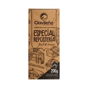 CLAVILEÑO Cobertura de chocolate negro para repostería 200 g.