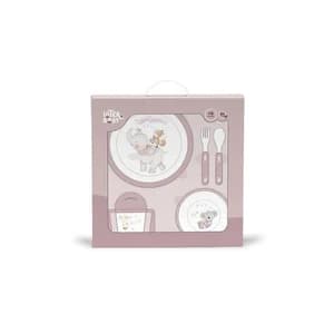 Set vajilla para bebé de 5 piezas color rosa, INTERBABY.