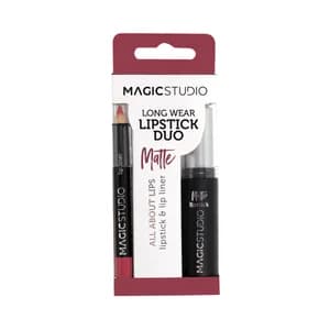 MAGIC STUDIO Matte Barra de labios + pefilador de labios, ambos con acabado mate.