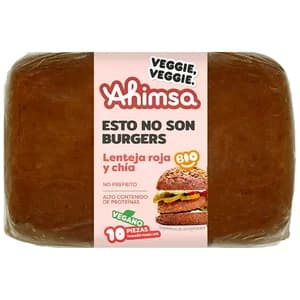 Hamburguesa vegana de lenteja roja y chia AHIMSA BIO 750 g.