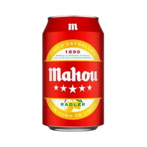 MAHOU RADLER Cerveza con zumo natural de limón lata 33 cl.