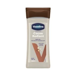VASELINE Cocoa radiant Aceite corporal nutritivo con manteca de cacao 100% pura 200 ml.