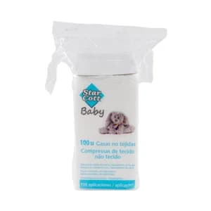 STAR COTT Gasas de tejido no tejido, muy suaves y resistentes STAR COTT baby 100 uds.