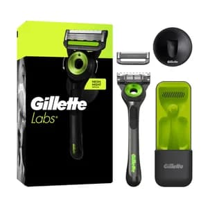 GILLETTE Labs neon ninght Maquinilla de afeitar con cabezal pivotante de 5 hojas + 2 recambios.