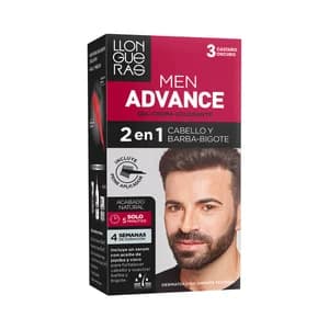 LLONGUERAS Coloración permanente en gel-crema para cabello, barba y bigote, tono 3 castaño oscuro LLONGUERAS Men avance.