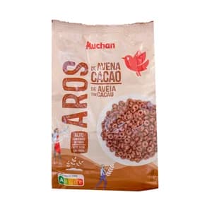 AUCHAN Aros de avena cacao 400 gr