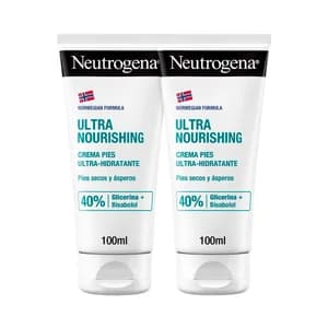 NEUTRÓGENA Crema de pies fórmula noruega, ultra hidratante para pies secos y ásperos 2 x 100 ml.