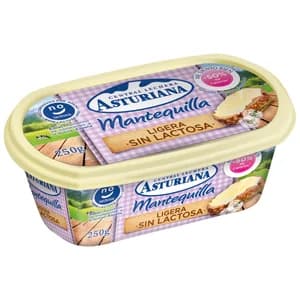 CENTRAL LECHERA ASTURIANA Tarrina de mantequilla ligera sin lactosa CENTRAL LECHERA ASTURIANA 250 g.