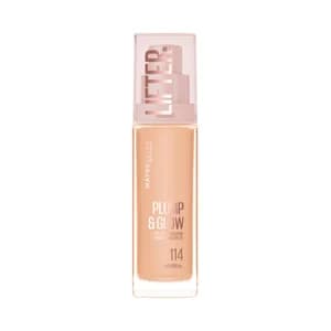 MAYBELLINE Lifter plump & glow tono 114 Base de maquillaje fundente con FPS 15.