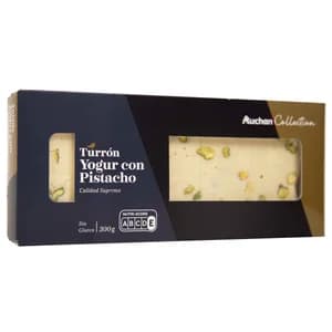 AUCHAN COLLECTION Turrón yogur con pistacho 300 g.