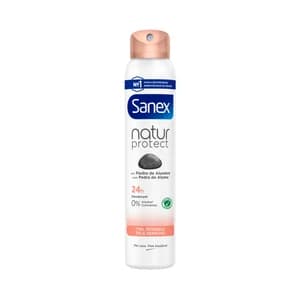 SANEX Natur protect Desodorante spray para mujer, antitranspirante 24 h, especial pieles sensibles 200 ml.