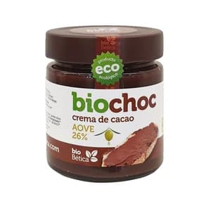 BIOCHOC Crema de cacao, 36 % aceite oliva virgen extra ecológica 200 g.