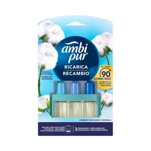 AMBIPUR 3volution Recambio de ambientador eléctrico con 3 fragancias con esencia a nubes de algodón.