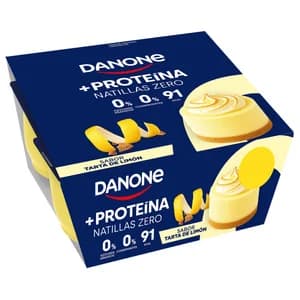 DANONE + Proteina Natillas zero con sabor a tarta de limón 4 x 120 g.