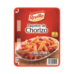 REVILLA Taquitos de chorizo extra, envasados en atmosfera protectora REVILLA 2 x 75 g.